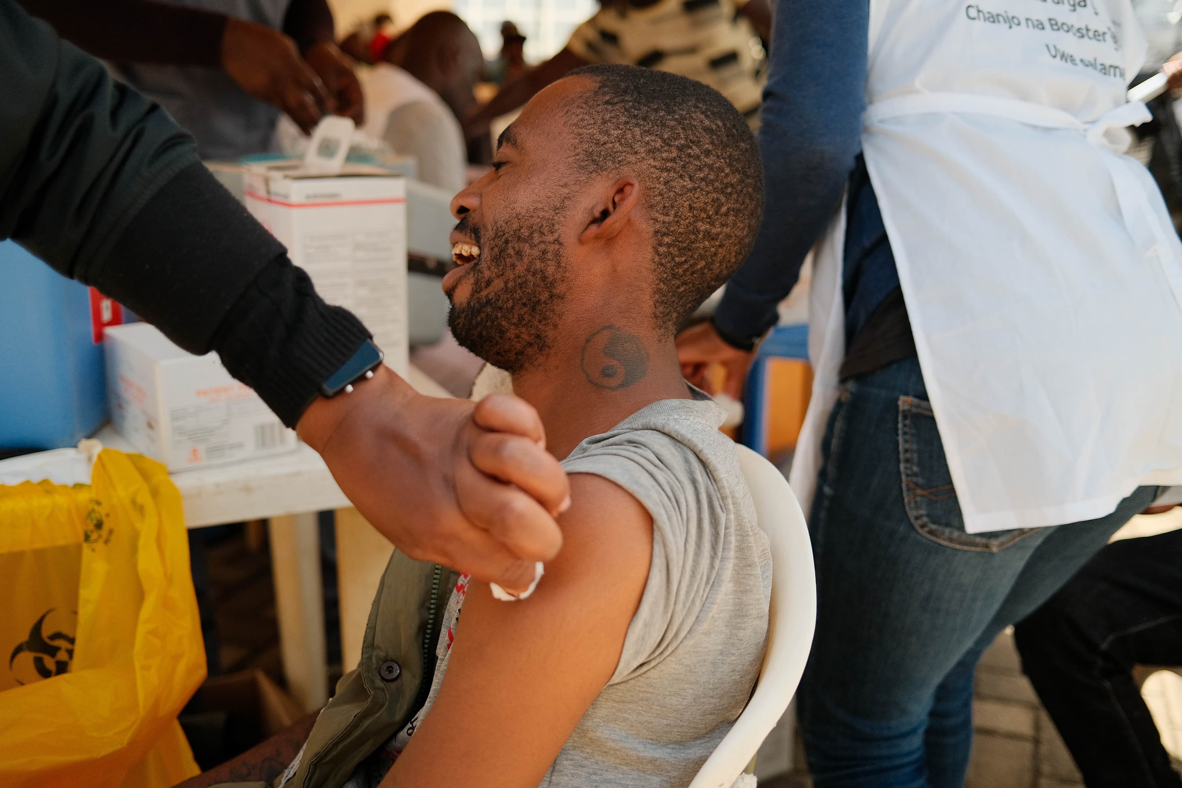 Youth receiving vaccination services